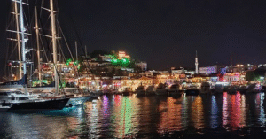 Marmaris port by night