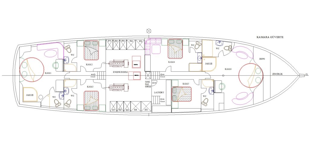 Ugur gulet cabin plan