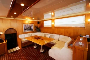 Her wooden hull preserves the timeless charm of a classic gulet